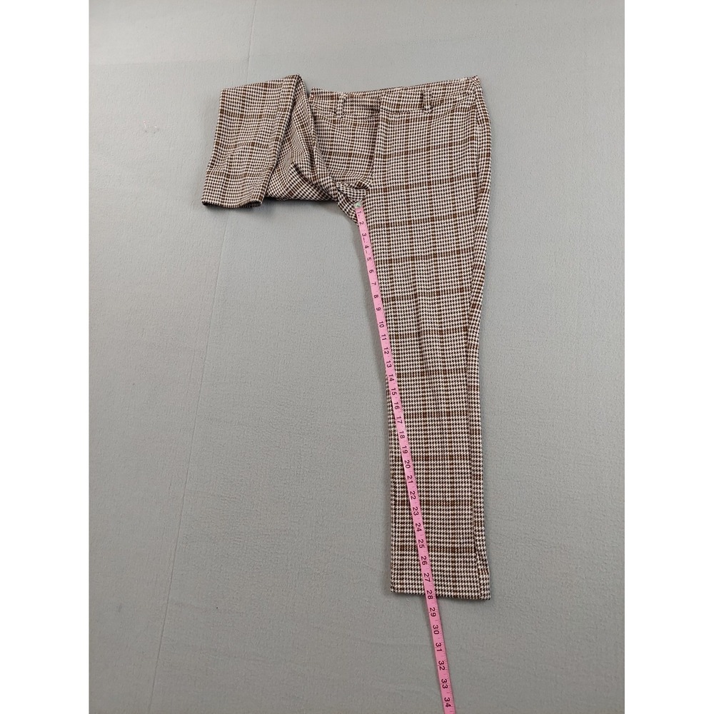 Free People Women Pants 0 Multicolor Plaid Houndstooth Pocket Stretch Career - Picture 13 of 15
